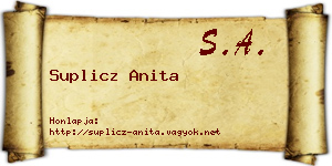 Suplicz Anita névjegykártya